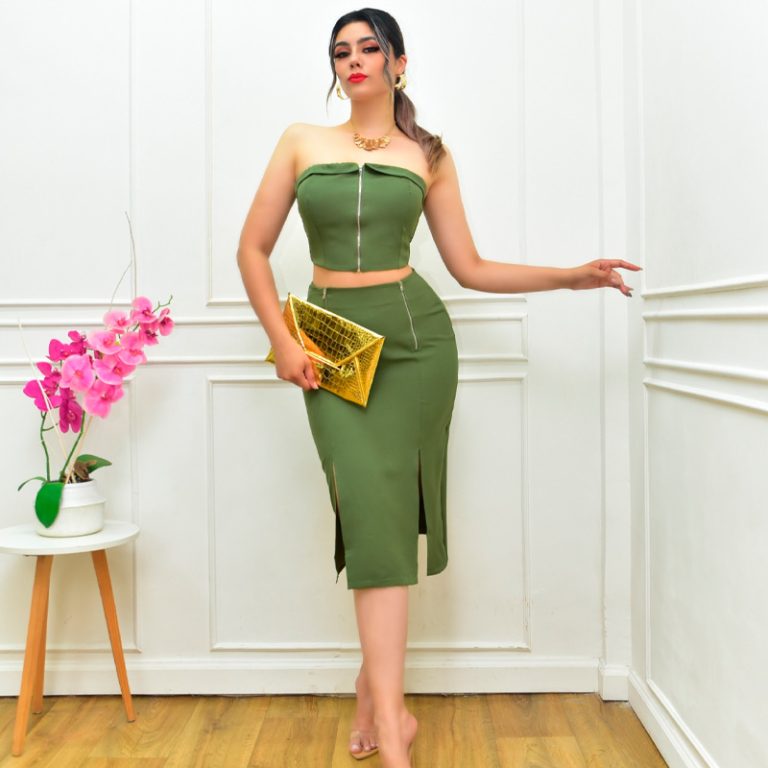 CONJUNTO STRAPLESS CREMALLERAS