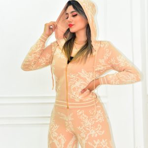 CONJUNTO PUNTO ESTAMPADO FLORES