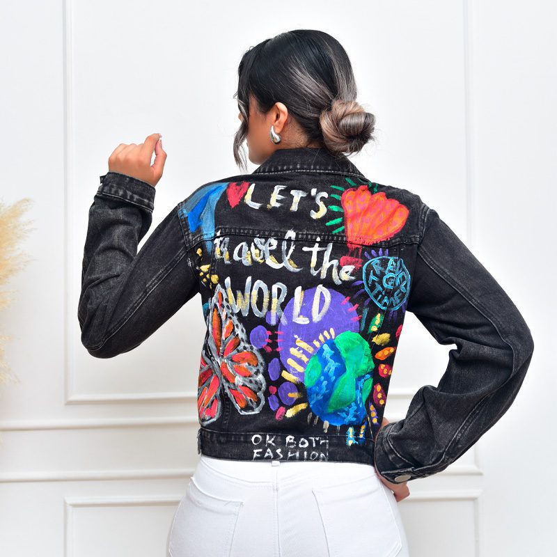 CHAMARRA DE MEZCLILLA ESTAMPADA
