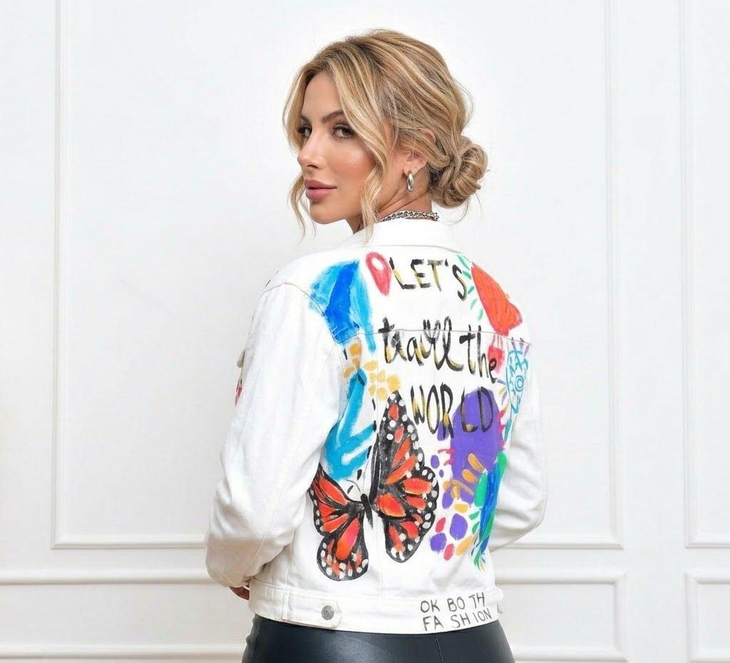 CHAMARRA DE MEZCLILLA ESTAMPADA