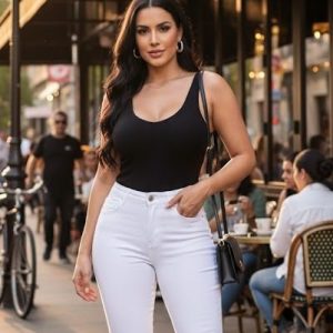 JEANS FLARED BLANCO