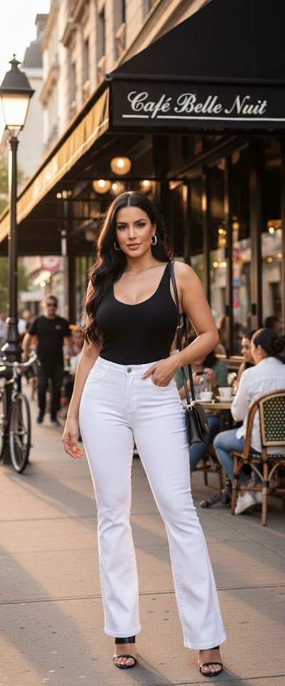 JEANS FLARED BLANCO