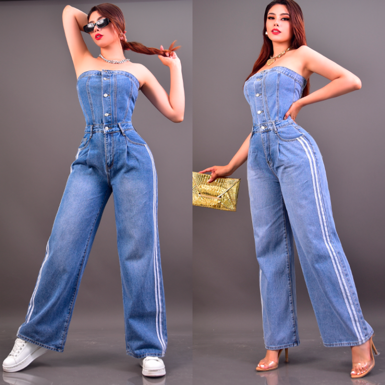 JUMPSUIT DENIM STRAPLESS