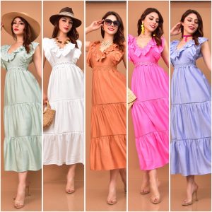 MAXI VESTIDO CON OLANES