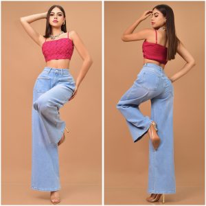 PANTALON DENIM DE TIRO ALTO