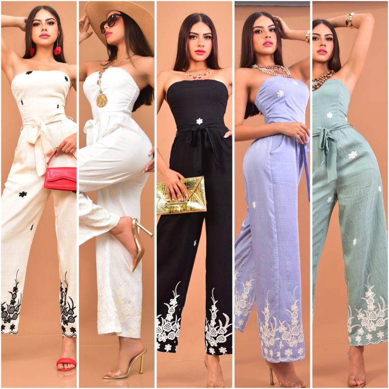 PALAZZO STRAPLESS BORDADO