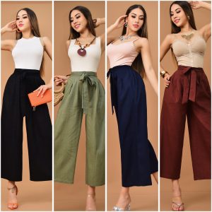 PANTALON ANCHO CON CINTA