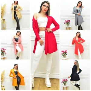 CARDIGAN PLISADO CON TEXTURAS