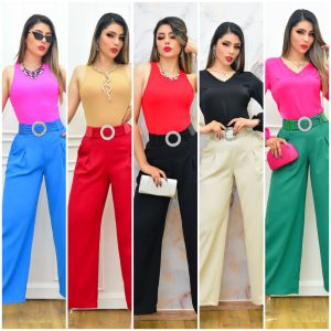 PANTALON ACAMPANADO CON CINTURON