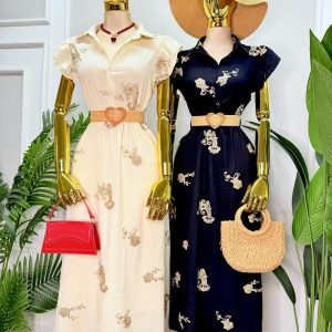 VESTIDO CON BORDADO Y CINTURON DE CORAZON