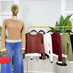 BLUSA DOBLE VISTA DE MANGA LARGA