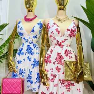 VESTIDO CORTO FLORAL OPEN BACK
