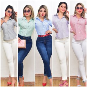 BLUSA A RAYAS CON INCRUSTACIONES DE PEDRERÍA