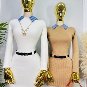 VESTIDO ESTILO COLLEGE CON CINTURON