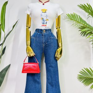 JEANS FLARE DOBLE BOTÓN
