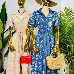 VESTIDO CAMISERO BORDADO FLORAL