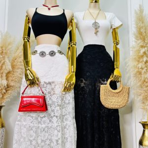 FALDA WESTERN GLAM DE ENCAJE
