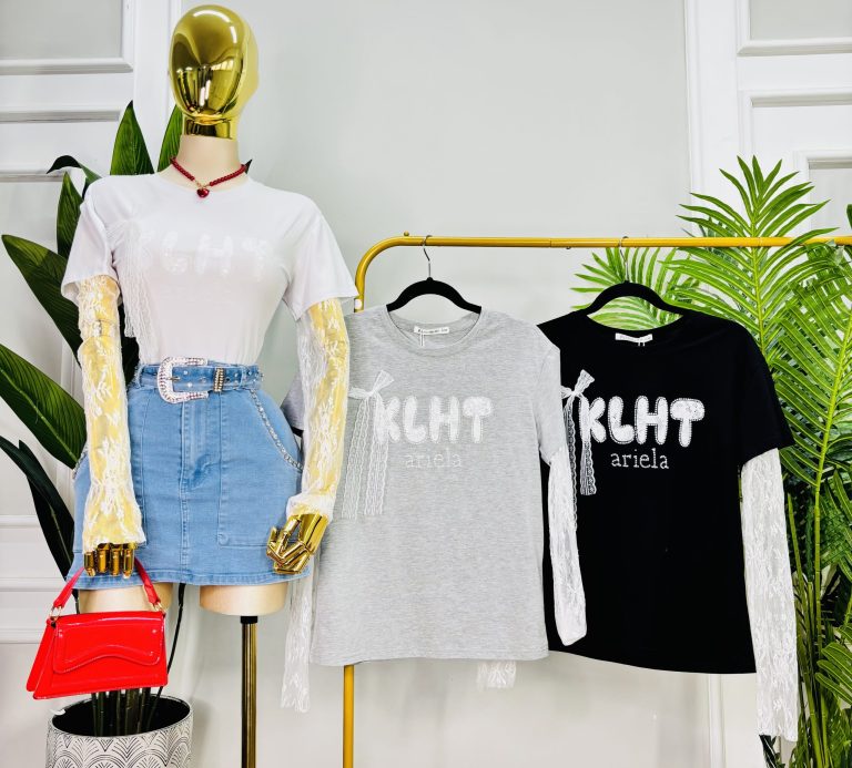 BLUSA MODERNA MANGA DE ENCAJE