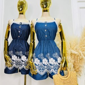 JUMPSUIT TIPO DENIM BORDADO FLORAL