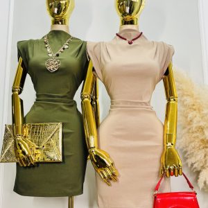 VESTIDO CASUAL ELEGANTE MOCK NECK