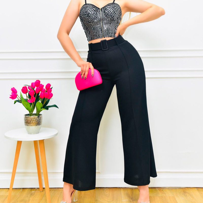 PANTALON ACAMPANADO PINZAS