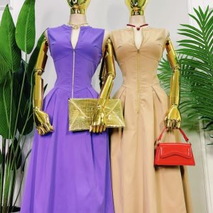 VESTIDO MIDI CIERRE FRONTAL