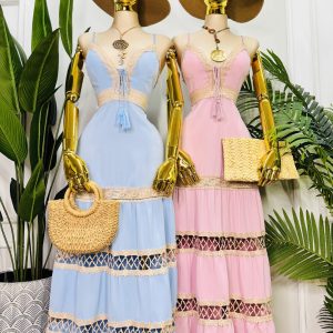 MAXIVESTIDO FRESCO TIRA BORDADA