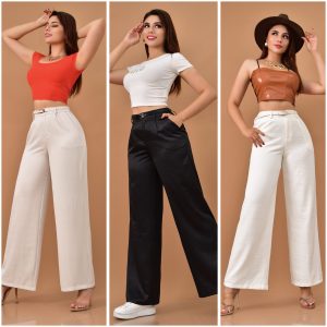 PANTALON SATINADO CINTURON DELGADO