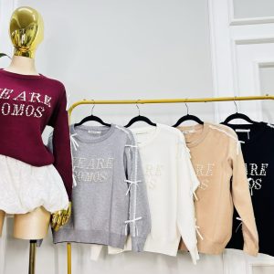 SUETER DETALLES DE PERLA Y LISTON