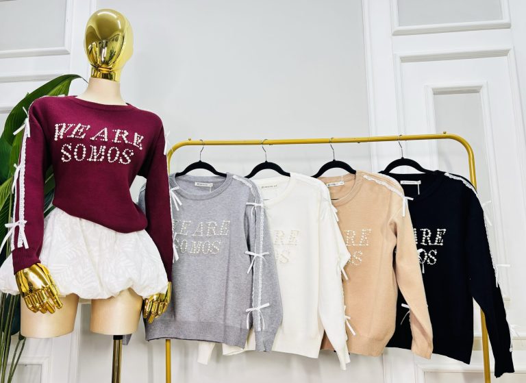 SUETER DETALLES DE PERLA Y LISTON