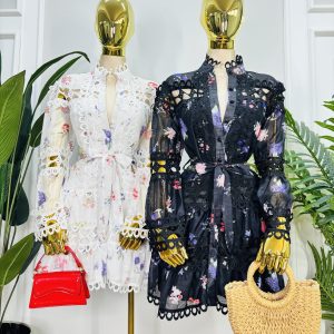 VESTIDO MANGA LARGA DETALLE ROMANTICO