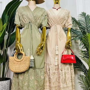 VESTIDO MANGA CORTA BORDADO