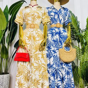 VESTIDO CAMISERO ESTAMPADO TROPICAL