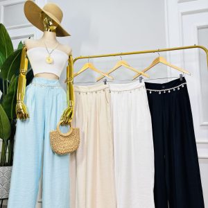 PANTALON ANCHO CON DETALLE VERANIEGO EN CINTURILLA