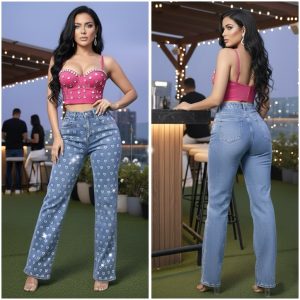 JEANS CORAZONES PEDRERIA