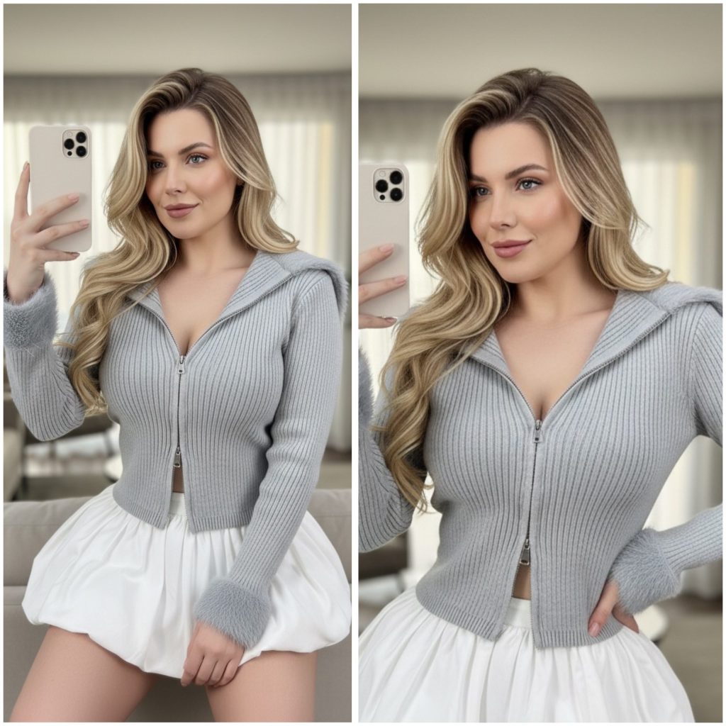 SUDADERA CON APLICACIONES DE PELUCHE