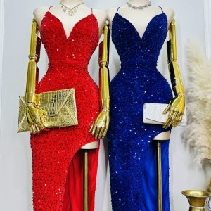 VESTIDO LENTEJUELA ESCOTE CORAZON