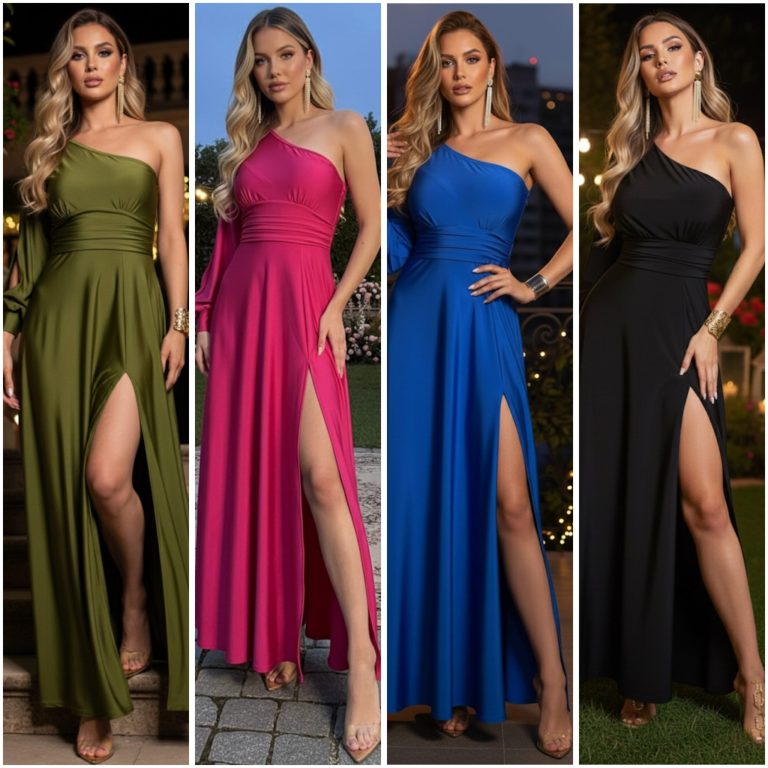 VESTIDO DE FIESTA ASIMETRICO ELEGANTE