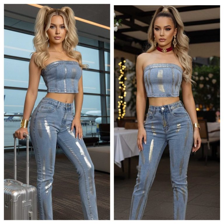 CONJUNTO DENIM CON BRILLO