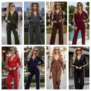 CONJUNTO COMFY DE DOS PIEZAS CON FRANJAS