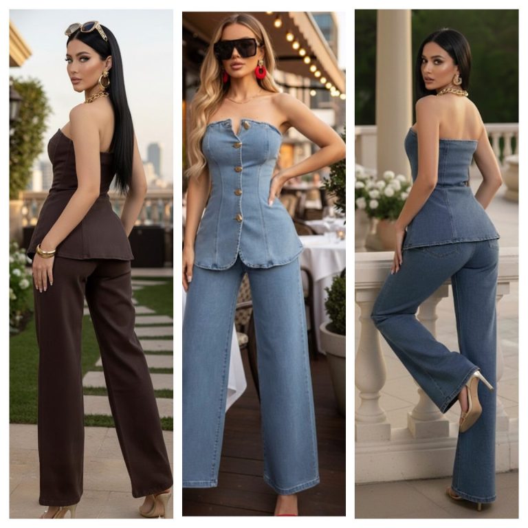 CONJUNTO DENIM STRAPLESS