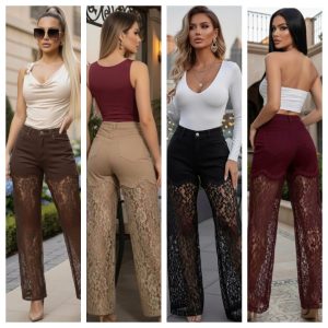 PANTALON DE ENCAJE ELEGANTE