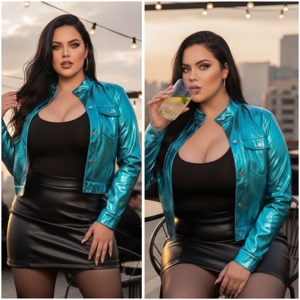 CHAQUETA EFECTO METALICO