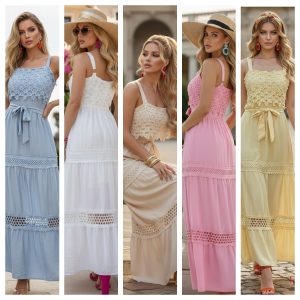 VESTIDO LARGO PANEL FLORAL