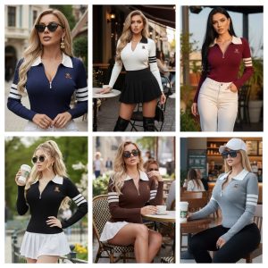 BLUSA ACANALADA TEDDY TIPO POLO