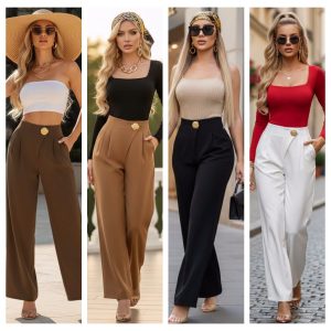 PANTALON ELEGANTE CON BOTON