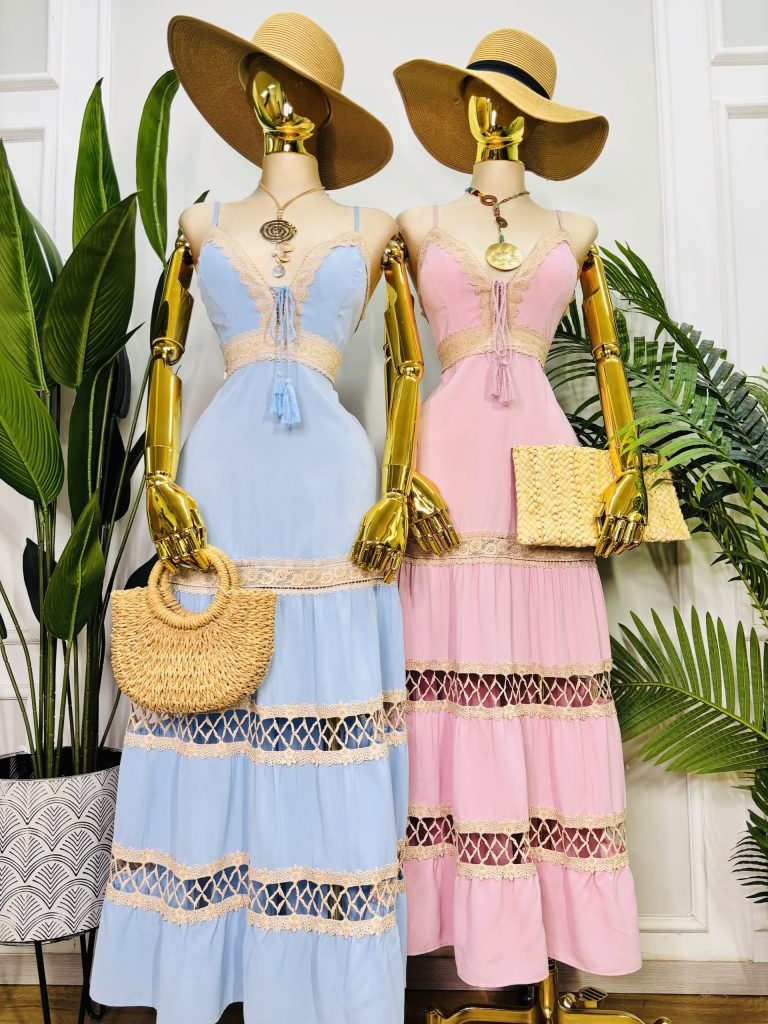 MAXIVESTIDO FRESCO TIRA BORDADA