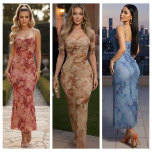 VESTIDO MESH CON COPAS