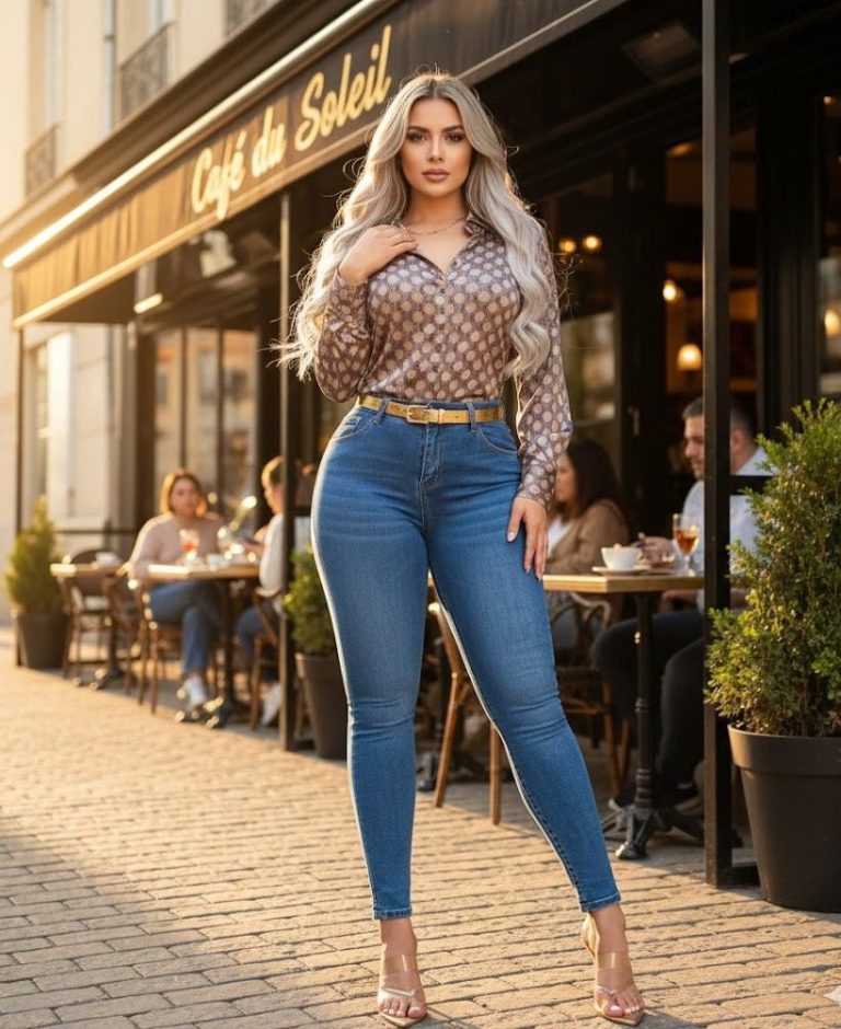 JEANS SKINNY PLIEGUES