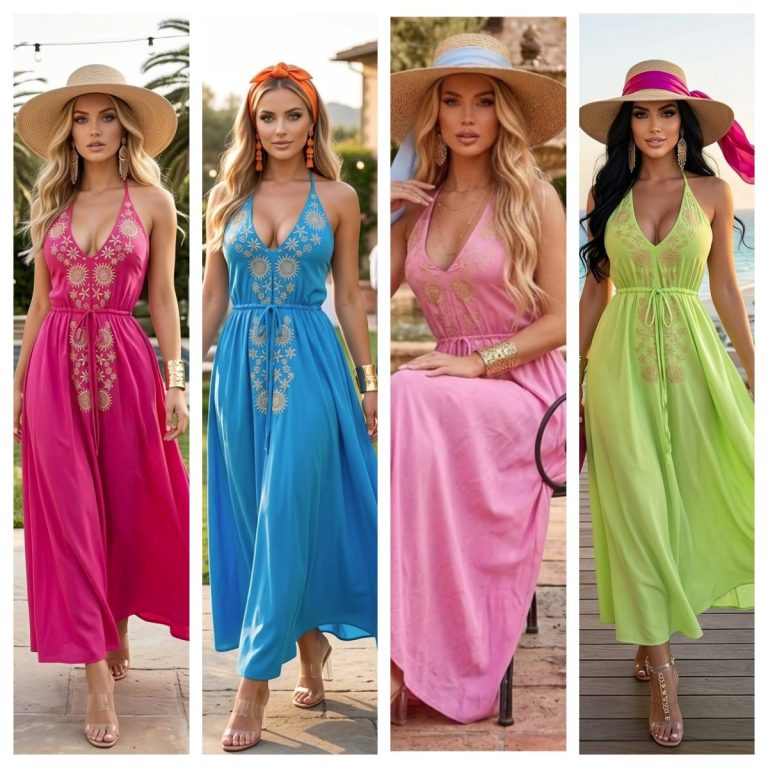 MAXIVESTIDO CON DETALLE BORDADO